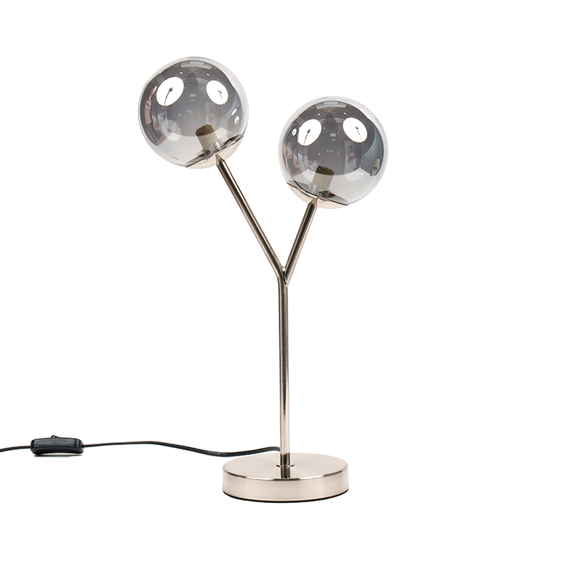 Dubbelhuvud sfärisk glasbordslampa