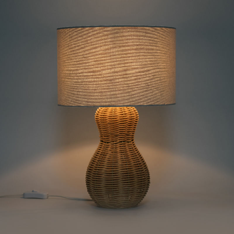 Handgjorda rotting konstbordslampa