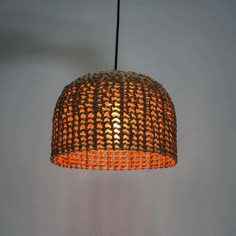 Rattan Retro Hotel och B&B Chandelier (Hemp Rope Weaving)
