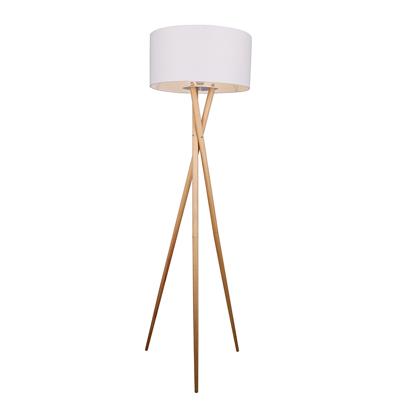 Träbens enkel golvlampa