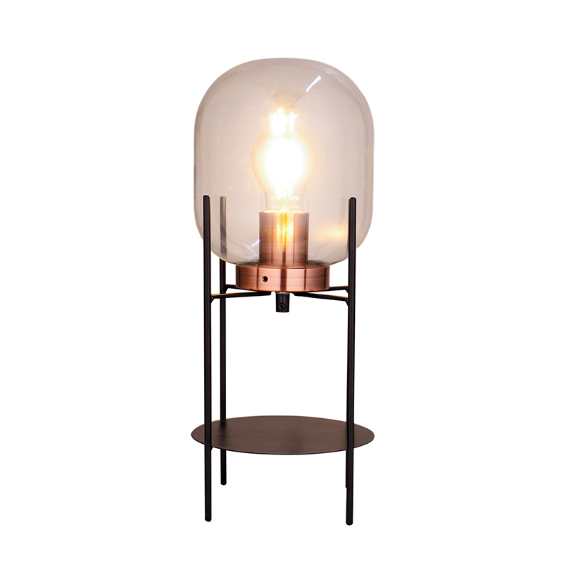 Enkel glas lampskärms kula bordslampa