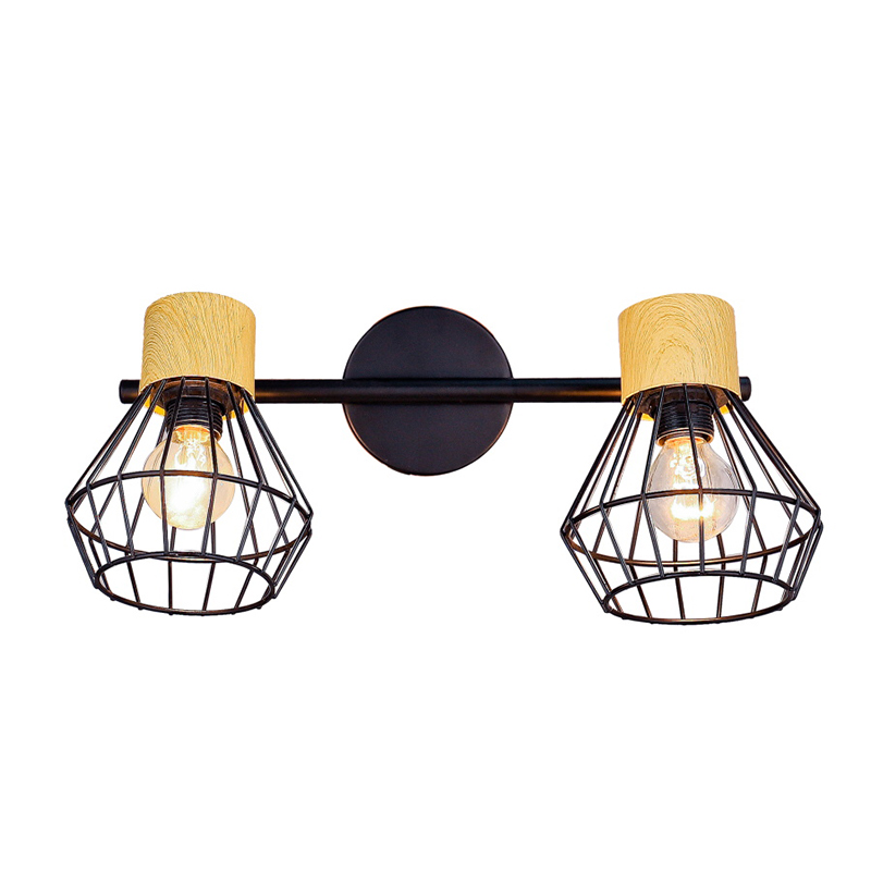 Dubbelhuvud enkel vägglampa