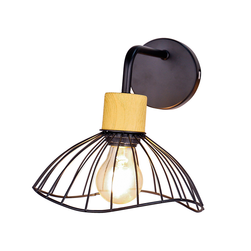 Svart oregelbunden lampskärmsvägglampa